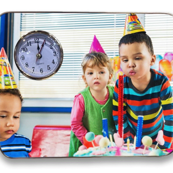 Wooden Photo frame with Cloc