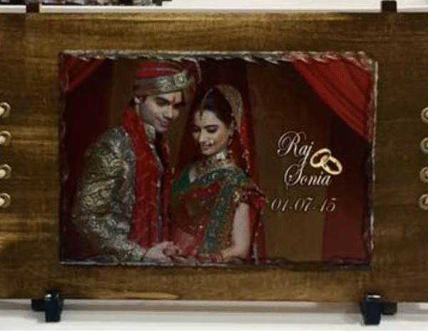 Wood Rock Photo Frame with Printing