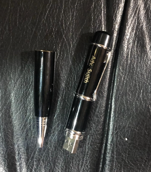 USB Flash Drive Metal Pen with Laser Pointer and Name Engraving