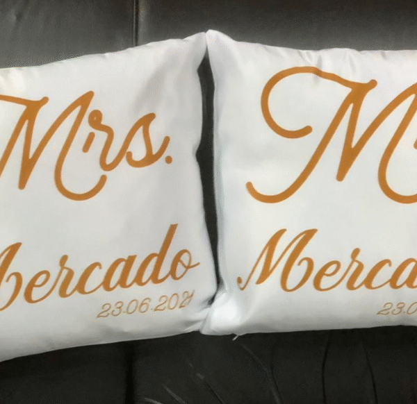 Couples White Pillow 40 x 40 cms with Printing