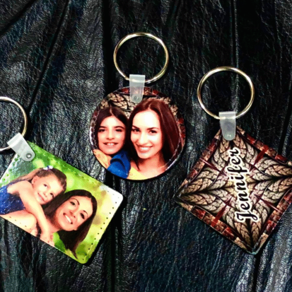 PU Leather Key Chain with Both Sides Printing