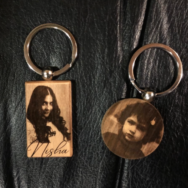 Wooden Key Chain with Laser Engraving