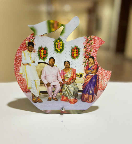 Apple Shaped Wooden MDF Photo Frame with Printing