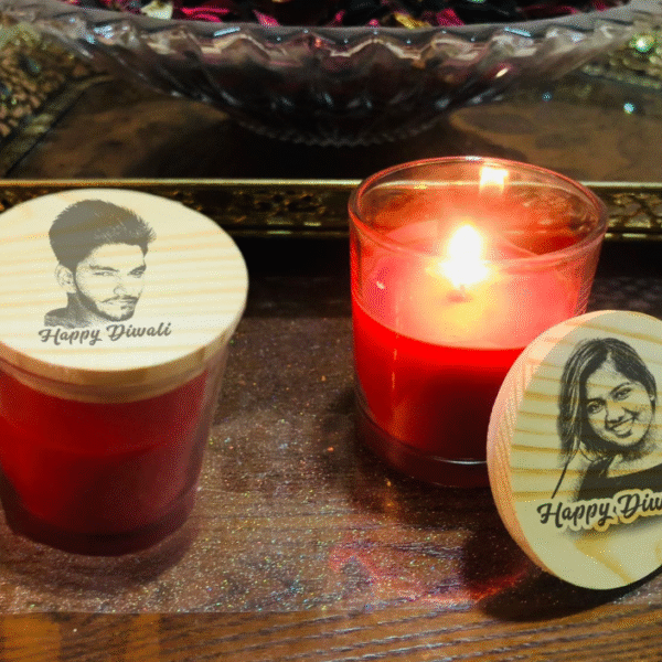 Scented Candle with Wooden Lid and Engraving