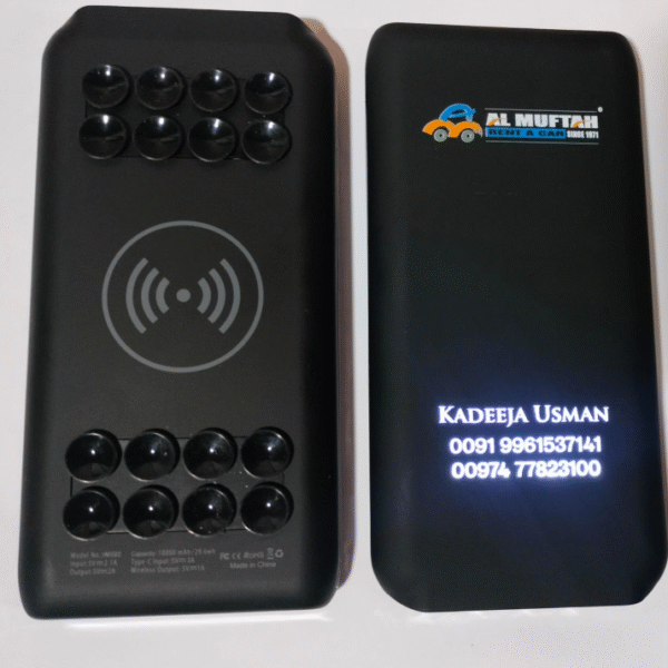 10000 mah wireless enabled powerbank with lightup Engraving and uv Printing