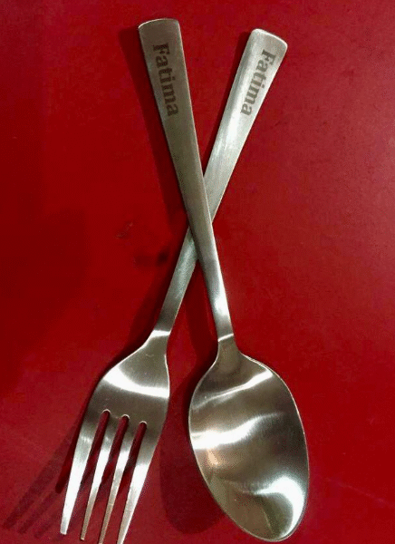 Spoon and Fork ( 1set ) with Engraving