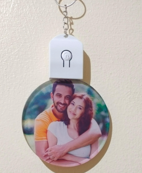 Led Color Changing Acrylic Keychain with Printing