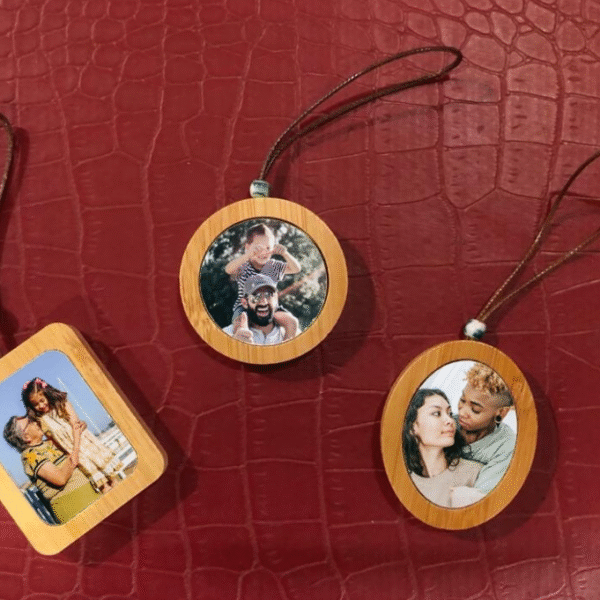 Wooden Bordered Key Chain with Printing