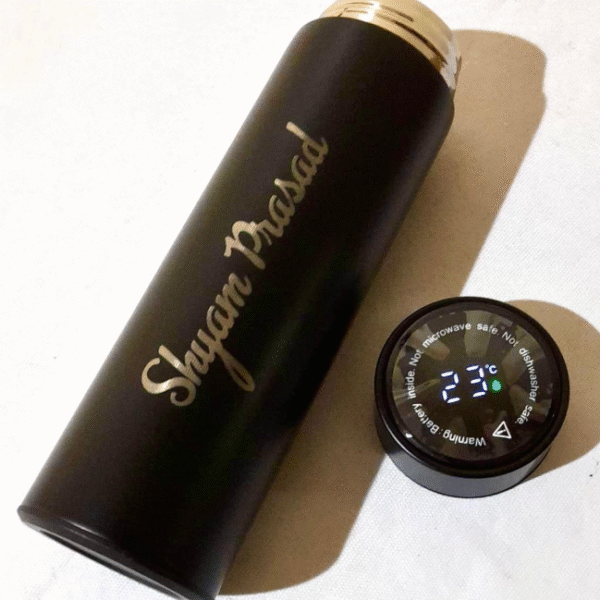 Stainless Steel hot and cold water bottle with temperature display and Engraving 500 ml