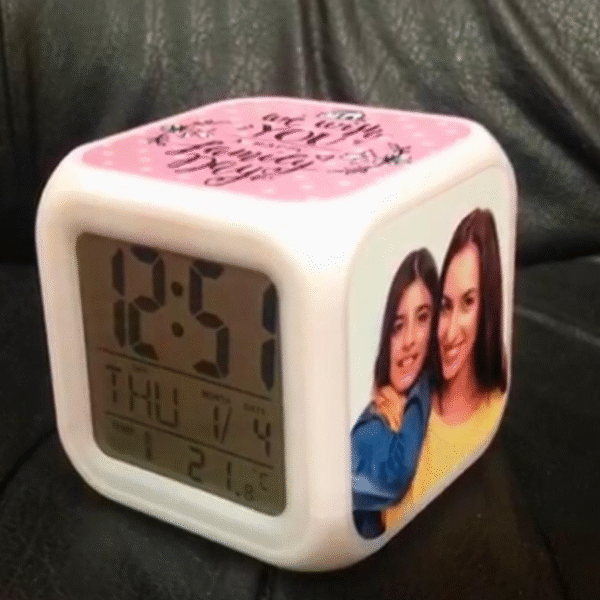 Digital Alarm Desktop Clock with Your Images