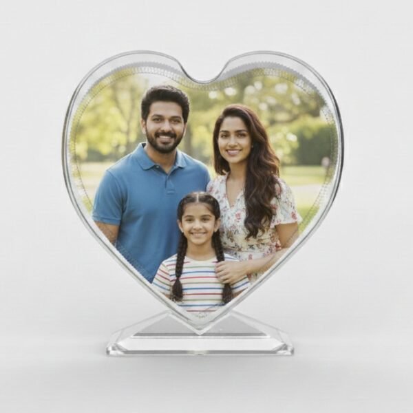 Heart Shaped Crystal Photo Frame