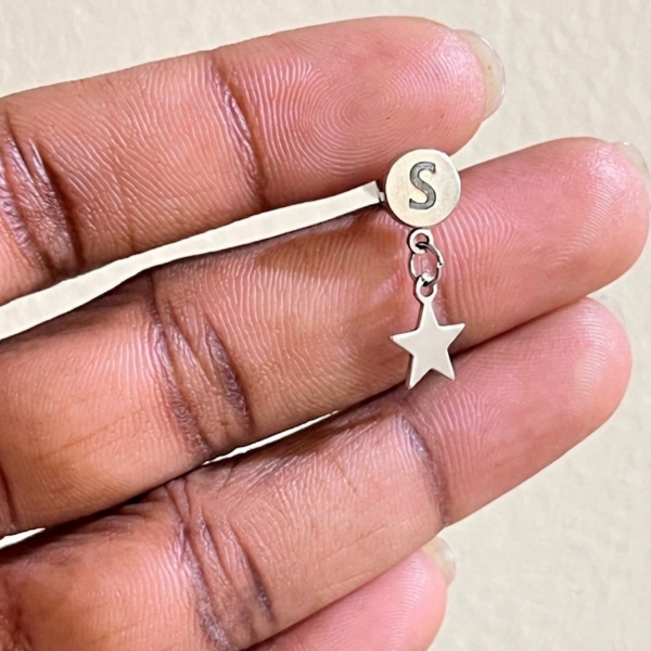 Star Earring Engraved