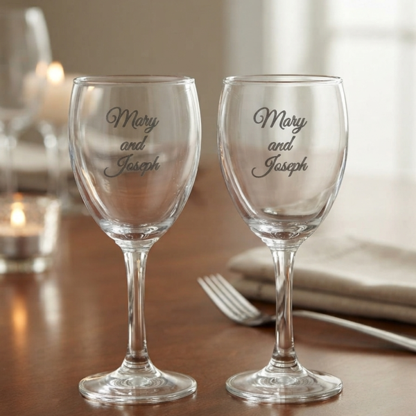 Couple Vine Glass with Marking